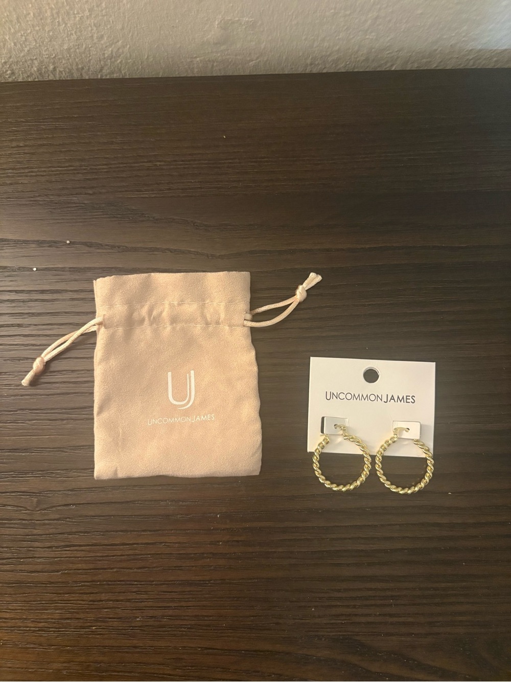 NEW Uncommon James Gold Twisted Hoop Earrings